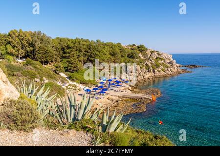 Anthony Quinn Bay, plage isolée sur l'île de Rhodes. Grèce Banque D'Images