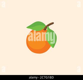 Icône isolée du vecteur de fruit orange. Illustration de couleur vectorielle tangerine Illustration de Vecteur