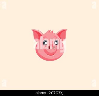 Illustration isolée du vecteur PIG. Icône de porc Illustration de Vecteur