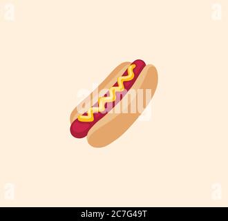 Illustration isolée à vecteur Hotdog. Icône Hotdog Illustration de Vecteur