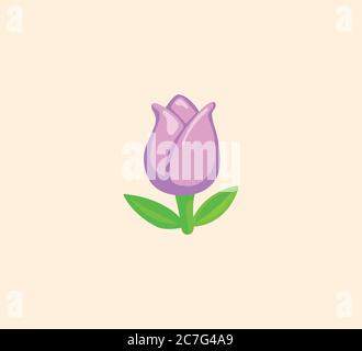 Illustration isolée à vecteur tulipe. Icône tulipe Illustration de Vecteur