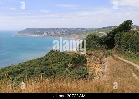 Stonebarrow Hill, South West Coast Path, près de Charmouth, Dorset, Angleterre, Grande-Bretagne, Royaume-Uni, Royaume-Uni, Europe Banque D'Images