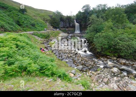 Thornton Force Waterfall sur le sentier des cascades à Ingleton, dans le North Yorkshire Banque D'Images