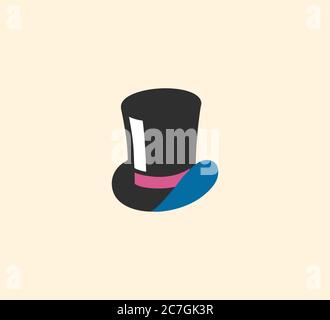 Illustration d'icône isolée vectorielle Top Hat. Illustration de la tête de chapeau Illustration de Vecteur