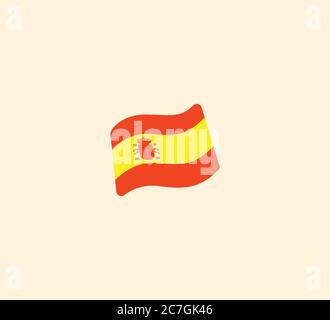 Illustration isolée du vecteur de drapeau espagnol. Icône drapeau Espagne Illustration de Vecteur