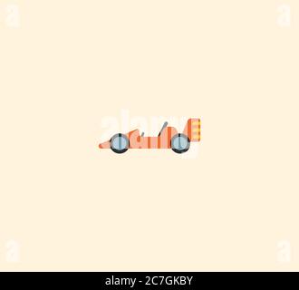 Illustration d'icône isolée de vecteur de voiture de course. Illustration de la voiture de course Illustration de Vecteur