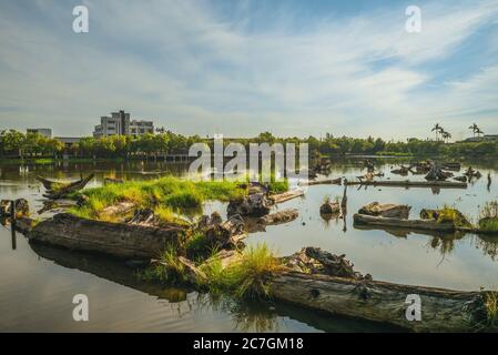 Étang en bois du parc forestier de la culture de Luodong à Yilan, Taïwan Banque D'Images