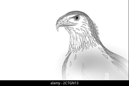 Profil d'oiseau assis d'aigle. Symbole national américain. Illustration du vecteur de concept de politique économique polygonale bleu polypoly bas Illustration de Vecteur