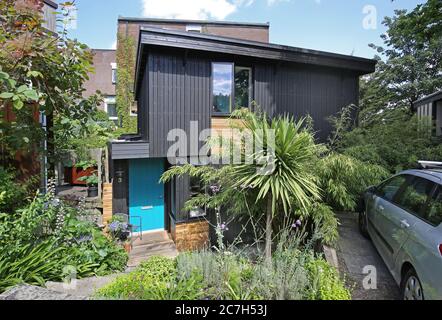 Walters Way, Honor Oak, Londres. Maisons autoconstruites à pans de bois conçues par l'architecte Walter Segal dans les années 1980 Banque D'Images