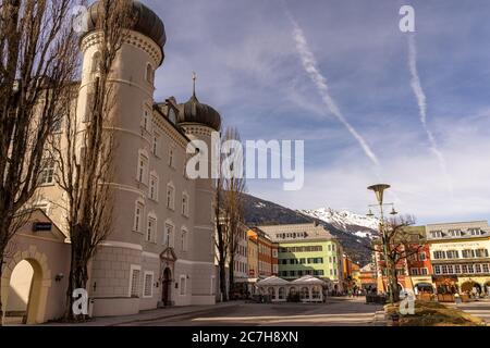 Europe, Autriche, Tyrol, Tyrol oriental, Lienz, Château de Liebburg sur la place principale de Lienz dans le Tyrol oriental Banque D'Images