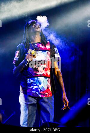 Snoop Dogg, qui se produit au Life is Beautiful Festival dans le centre-ville de Las Vegas, Nevada Banque D'Images