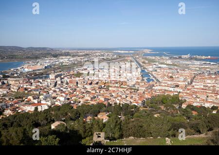 Mont Saint clair, vue sur Sète, Canal du midi, France, France Banque D'Images