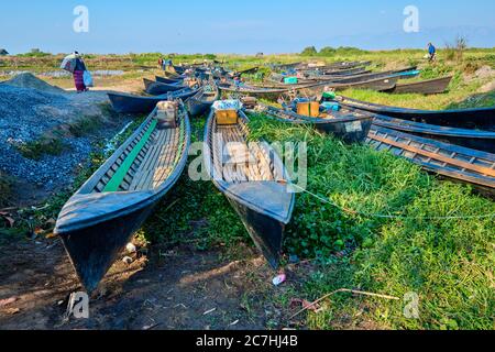 Activités commerciales le 27 janvier 2017. À Mine Thauk, marché de Nyaungshwe, Myanmar. Banque D'Images