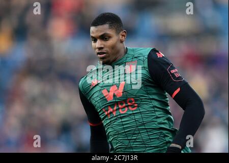 1er janvier 2020, Turf Moor, Burnley, en Angleterre, Premier League, Burnley v Aston Villa : Wesley (9) de Aston Villa pendant le jeu. Crédit : Richard Long/News Images Banque D'Images