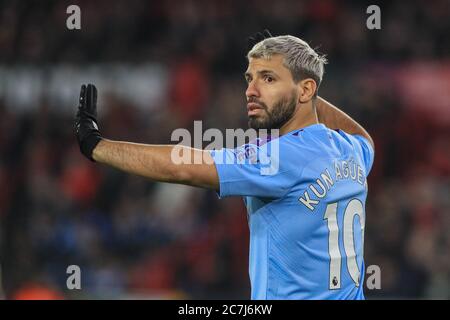 21 Janvier 2020, Bramall Lane, Sheffield, Angleterre; Premier League, Sheffield United / Manchester City : Sergio Aguero (10) De Manchester City Banque D'Images