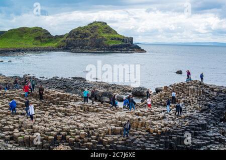 Giant's Causeway dans le comté d'Antrim sur la côte nord de l'Irlande du Nord Banque D'Images