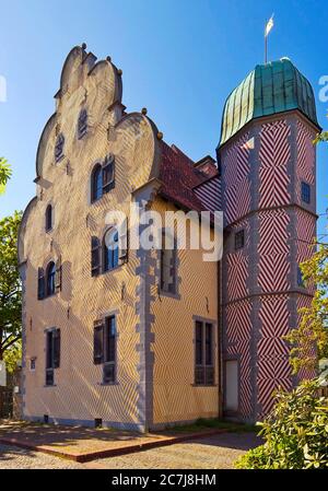 Ledenhof, ancienne maison de ville, aujourd'hui lieu de la Fondation allemande pour la recherche de la paix, palas avec tourelle d'escalier, Allemagne, Basse-Saxe, Osnabrueck Banque D'Images