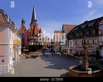 Hôtel de ville historique, Michelstadt, Odenwald, Hessen, Allemagne Banque D'Images