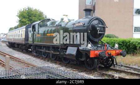 Locomotive à vapeur 5239 Goliath faisant partie du Dartmouth Steam Railway, à Paignton, Devon, Angleterre, Royaume-Uni. Banque D'Images