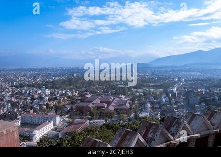 Région de Katmandou vue de Swayambhunath Stupa, Katmandou, Népal Banque D'Images