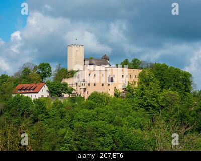 Château de Falkenstein, Bavarois forêt, Bavière, Allemagne Banque D'Images
