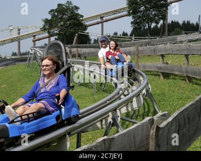 Paradis des amateurs de luge et de loisirs St. Englmar, Bavarian Forest, Bavière, Allemagne Banque D'Images