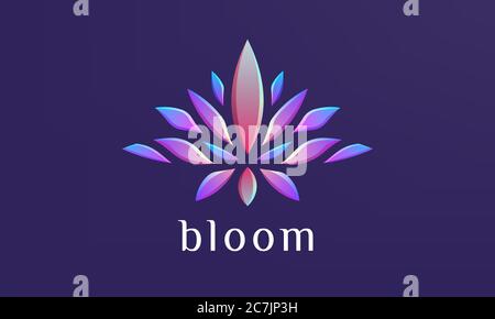 Design moderne et étincelant avec logo en forme de fleur abstraite Illustration de Vecteur