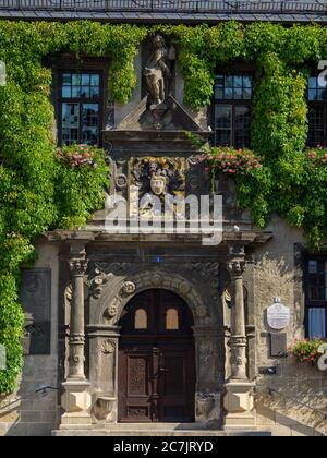 Hôtel de ville, vieille ville de Quedlinburg, patrimoine mondial de l'UNESCO, Saxe-Anhalt, Allemagne Banque D'Images