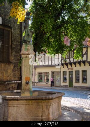 Vieille ville de Quedlinburg, patrimoine mondial de l'UNESCO, Saxe-Anhalt, Allemagne Banque D'Images