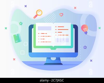 Séminaire en ligne sur le concept de smartphone à écran vidéo avec un style plat. Illustration de Vecteur