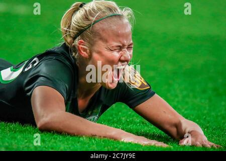 Wolfsburg, Allemagne, 16 octobre 2019 : portrait agoniste de Pernille Harder de VfL Wolfsburg lors du match de football UWCL VfL Wolfsburg et FC Twente Banque D'Images