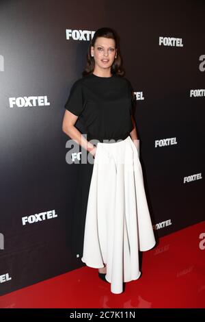 Le supermodèle et le juge invité de Linda Evangelista, la prochaine top modèle australienne, débarque sur le tapis rouge pour les fronts de la ligne Foxtel MCN 2015. Banque D'Images