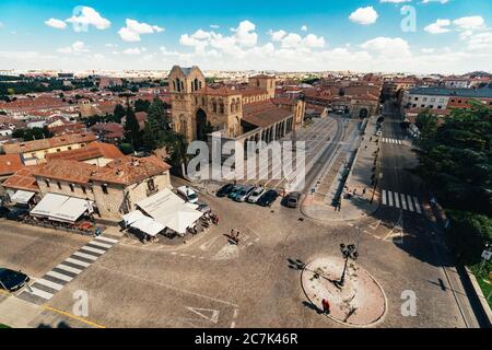 01 octobre 2018 : Avila, Castille et Leon, Espagne. Château médiéval d'Avila de l'intérieur. Banque D'Images