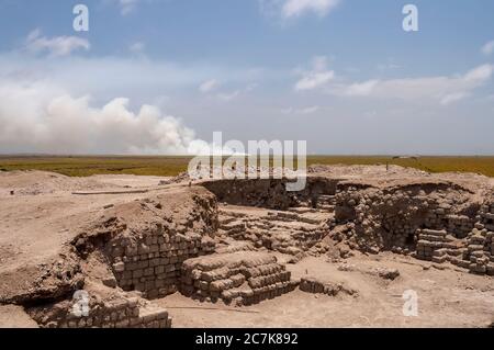 Complexe archéologique El Brujo, au nord de Trujillo, dans la province de la Libertad, au Pérou. Banque D'Images