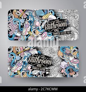 Dessins animés vectoriels bannières verticales pour salle de bains Illustration de Vecteur