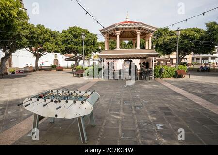 Baby-foot sur la Plaza de los Remedios à Buenavista del Norte, Tenerife, Iles Canaries, Espagne Banque D'Images