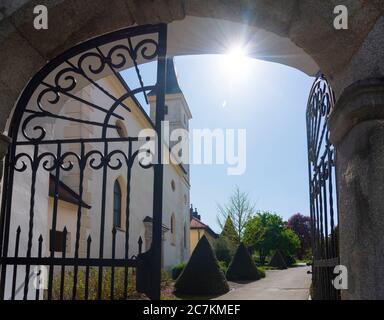 Wieselburg-Land, Château de Schloss Weinzierl, aujourd'hui Francisco Josephinum a Höhere Bundeslehr- und Forschungsanstalt für Landwirtschaft, Landtechnik und Lebensmittel- und Biotechnie. (Institut fédéral supérieur d'enseignement et de recherche pour l'agriculture, le génie agricole et l'alimentation et la biotechnologie), région de Mostviertel, Niederösterreich / Basse-Autriche, Autriche Banque D'Images