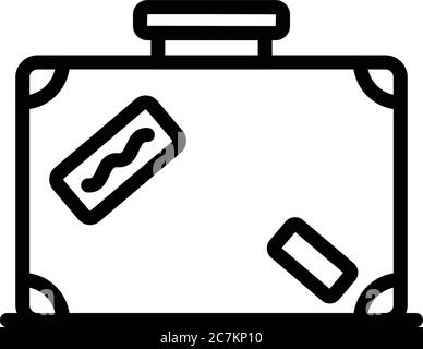Icône de sac d'immigration, style contour Illustration de Vecteur