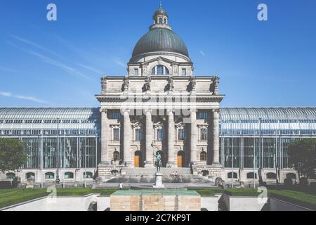 Munich, Hofgarten, Residenz, monument équestre Banque D'Images