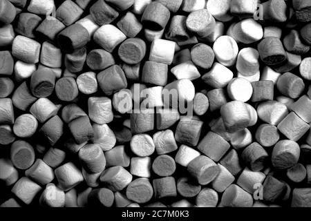 Marshmallow texture sucrée de texture fond noir et blanc photo monochrome image stock Banque D'Images