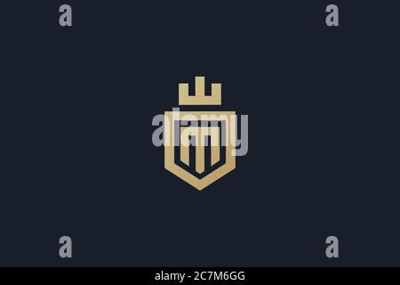 Lettre M logo initial monogramme style minimaliste, emblème d'identité pour carte de visite, élément de design créatif Illustration de Vecteur