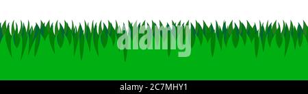 Prairie d'herbe vectrice réaliste verte isolée sur fond blanc Illustration de Vecteur