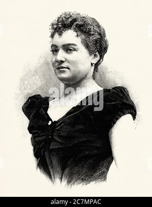 Mlle Mary Arniotis, femme forte. Reine des athlètes. De la Ilustracion Española y Americana 1895 Banque D'Images