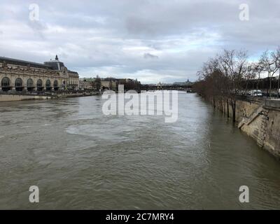 Inondation de la Seine à Paris en mars 2020 Banque D'Images