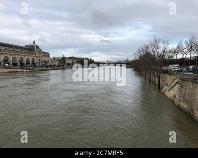 Inondation de la Seine à Paris en mars 2020 Banque D'Images