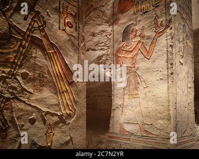 KV9, Vallée des Rois n° 9, tombe de Memnon, tombe des pharaons de la 20e dynastie: Ramses V et Ramses VI Banque D'Images