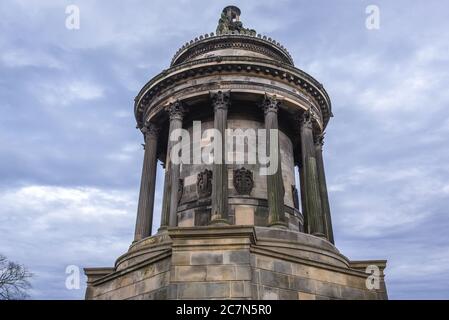 Burns Monument sur Regent Road Edimbourg, la capitale de l'Écosse, une partie du Royaume-Uni Banque D'Images