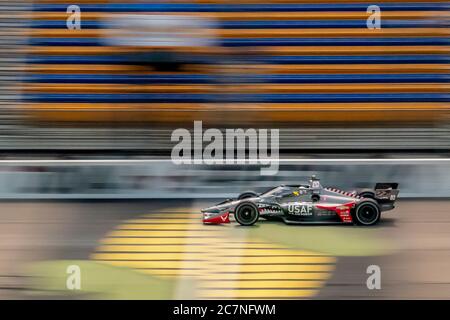 Newton, Iowa, États-Unis. 18 juillet 2020. Ed CARPENTER (20) des États-Unis pratique pour l'Iowa INDYCAR 250s au circuit de l'Iowa à Newton, Iowa. Crédit: Walter G Arce SR Grindstone Medi/ASP/ZUMA Wire/Alay Live News Banque D'Images