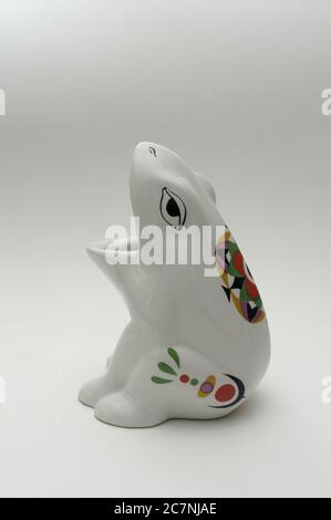 grenouille, porte-cure-dent grenouille, céramique, peinte à la main, décorative, pour os d'olives, décoration de table, crapaud, grenouille en céramique, grenouille en porcelaine, peinte à la main, Banque D'Images