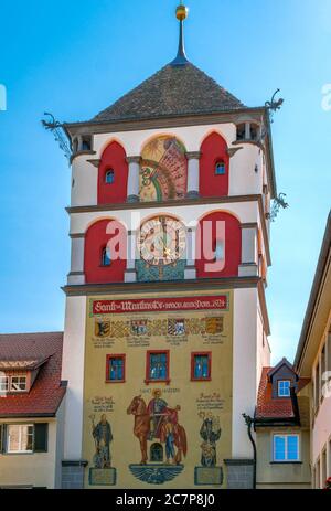 Porte de Lindau ou porte de St Martin, Wangen, haute Souabe, Bade-Wurtemberg, Allemagne, Europe Banque D'Images